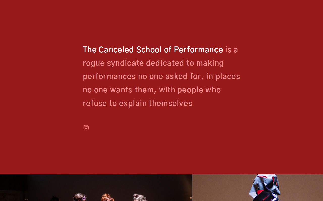 The Canceled School of Performance